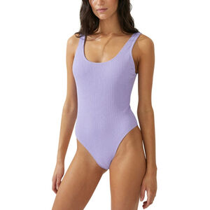 Cotton On Women's Size Small Purple Low-Back One-Piece Crinkle Swimsuit NWT